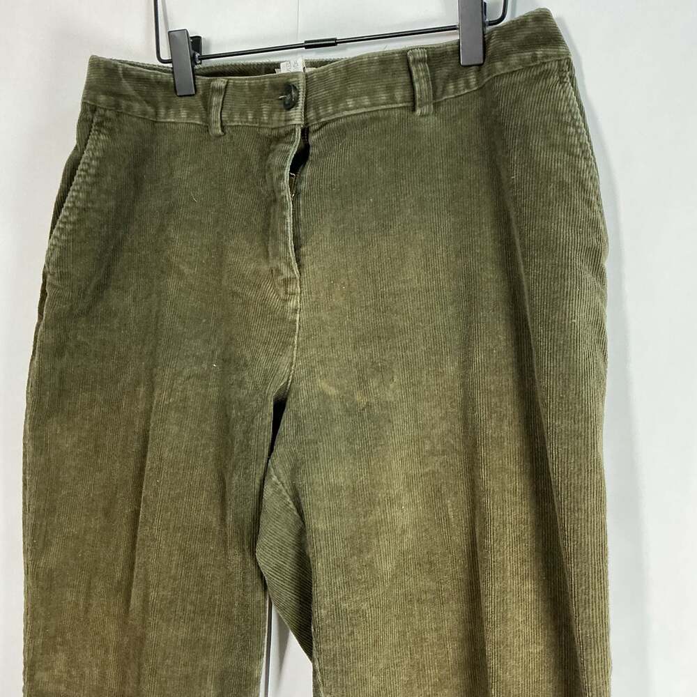 LL Bean Classic Fit Curvy Olive Green Corduroy Pants Size 10 Petite